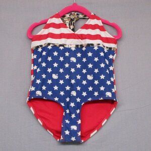 Hello Kitty Swimsuit Patriotic Theme Blue & Red Kids Size | 5/6